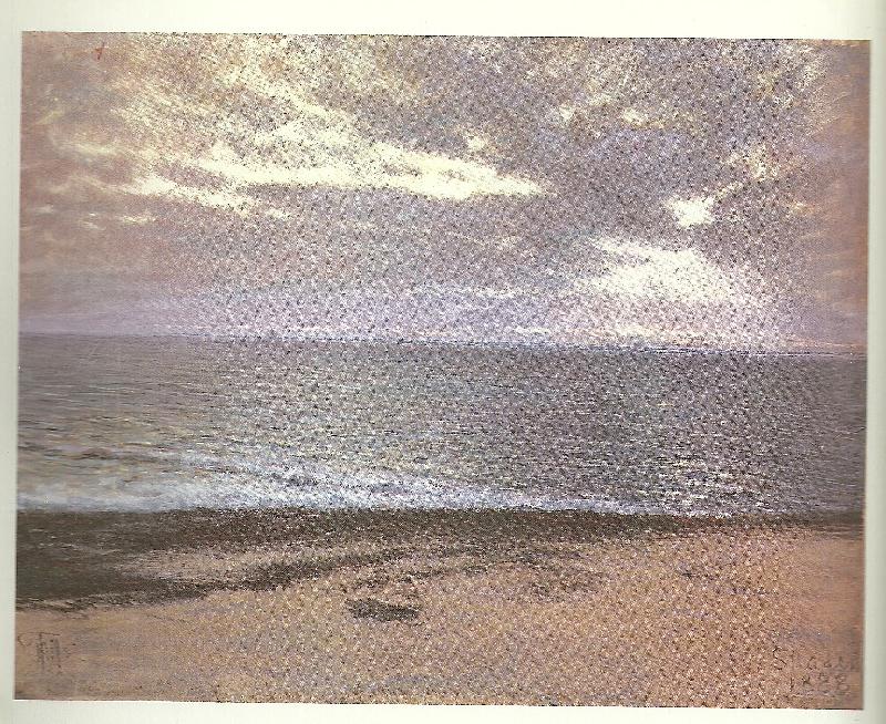 thorvald niss morgen ved stranden efter regn, skagen oil painting image